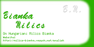 bianka milics business card